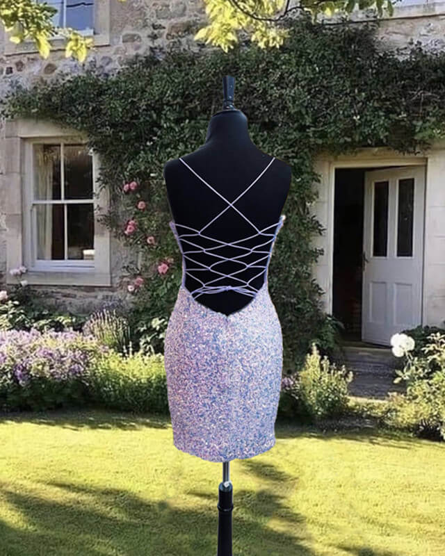 strapless sequined sheath homecoming dress