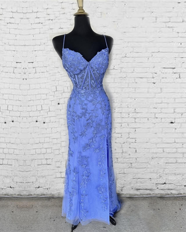 Mermaid Periwinkle Lace Overlay Dress Lisposa Mermaid Periwinkle Lace Overlay Dress Lisposa