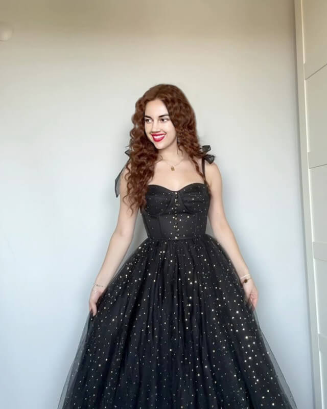 Black Tulle Starry Corset Dress