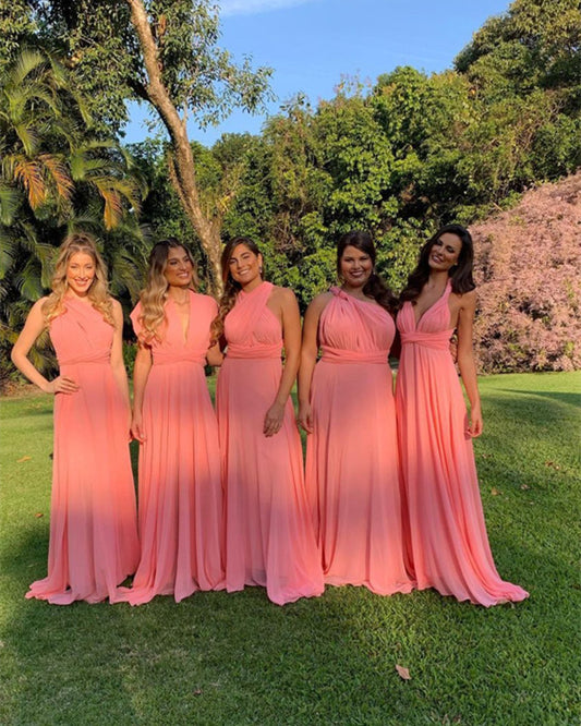 Blush Bridesmaid Dresses Convertible