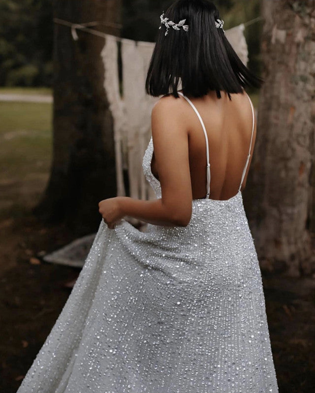 Boho Sparkles Wedding Dresses Open Back Lisposa Boho Sparkles Wedding Dresses Open Back Lisposa