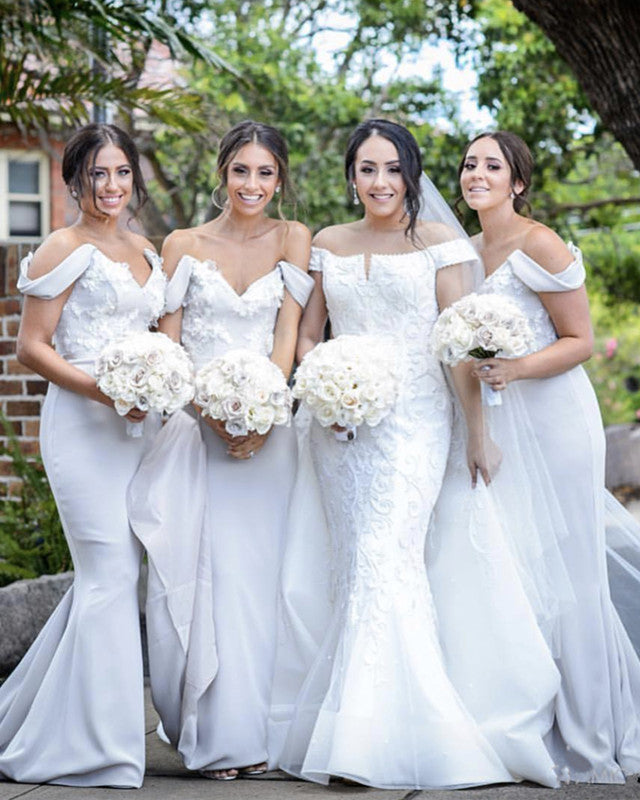 Mermaid Appliques Bridesmaid Dresses Off Shoulder