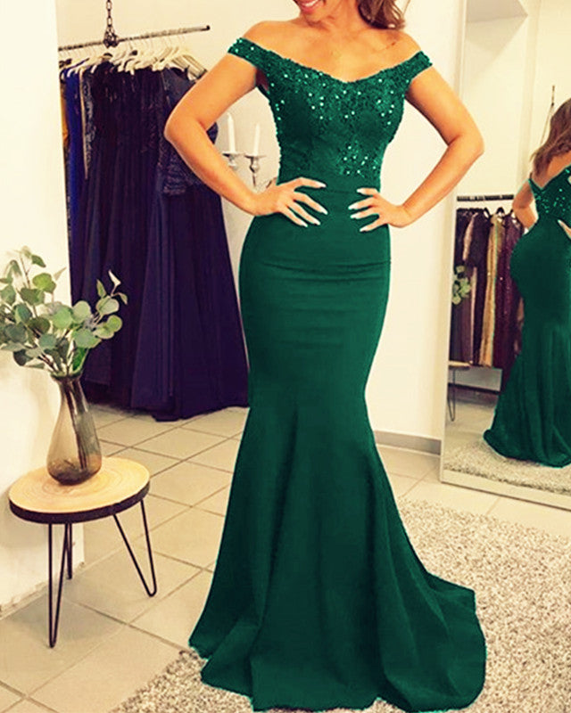 Hunter Green Mermaid Dresses