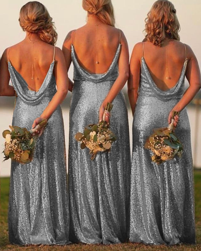 Draped Back Mermaid Sequin Bridesmaid Dresses Lisposa Draped Back Mermaid Sequin Bridesmaid Dresses Lisposa