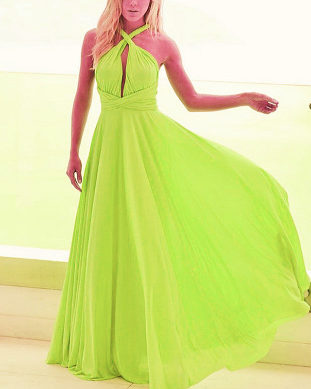 Halter Bridesmaid Dresses Chiffon Open Back