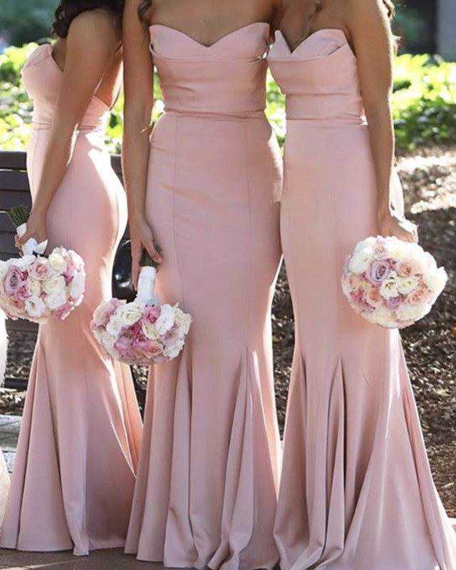 Mermaid Pink Bridesmaid Dresses