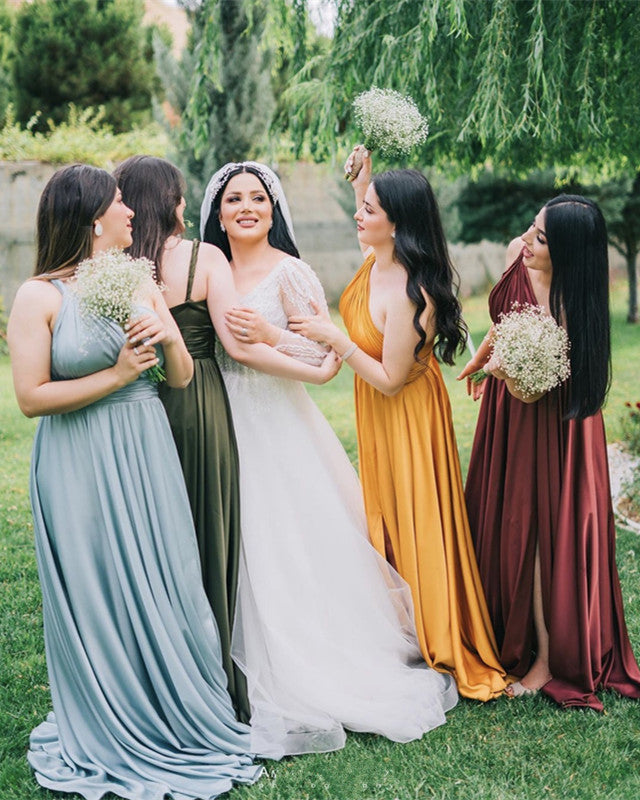 One Shoulder Bridesmaid Dresses Chiffon
