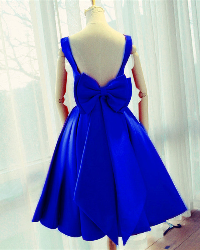 Royal Blue Bridesmaid Dresses Tea Length