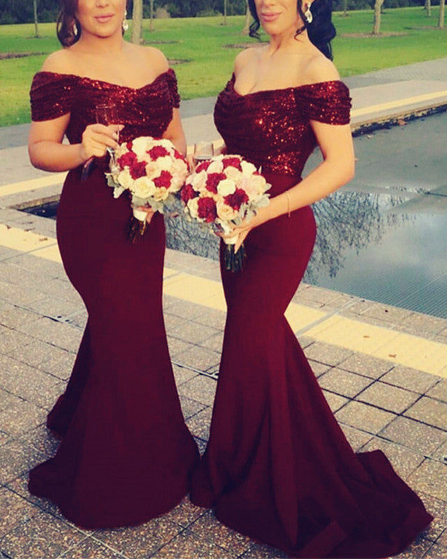Mermaid Bridesmaid Dresses Sequins Top Off Shoulder Lisposa Mermaid Bridesmaid Dresses Sequins Top Off Shoulder Lisposa