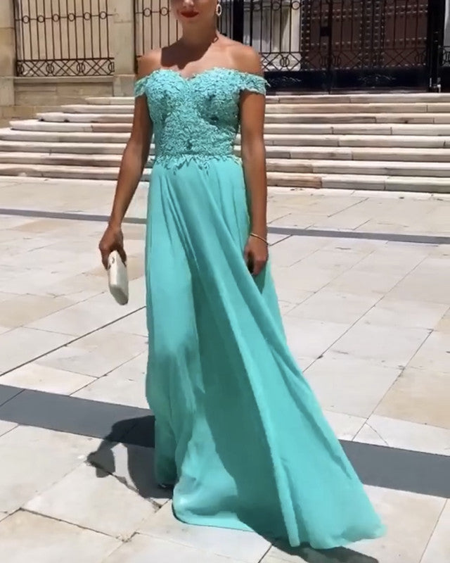 Lace Off Shoulder Prom Dresses Chiffon Long Lisposa Lace Off Shoulder Prom Dresses Chiffon Long Lisposa
