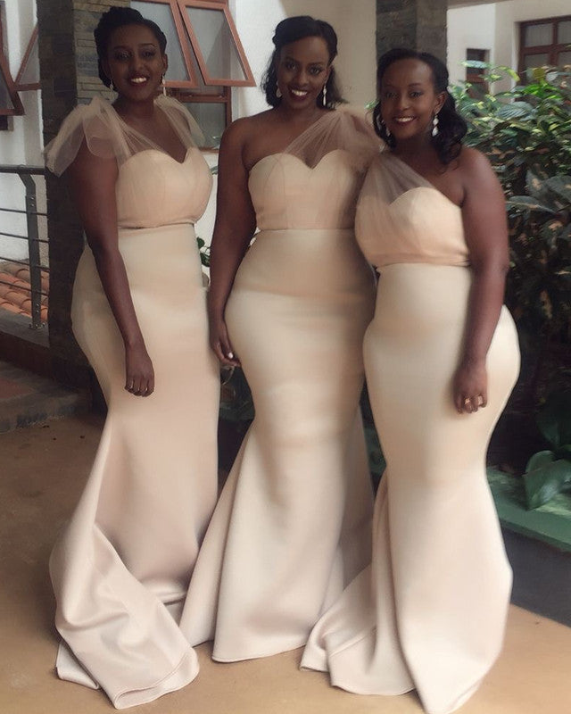 Mermaid Satin Bridesmaid Dresses Mixed Style