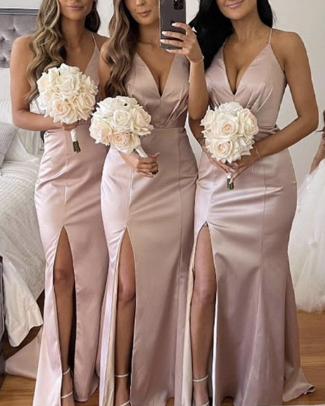 Dusty Rose Bridesmaid Dresses Long