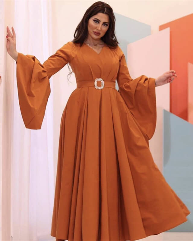 Long Sleeve Burnt Orange Midi Dress Lisposa Long Sleeve Burnt Orange Midi Dress Lisposa