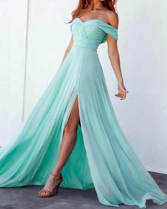 Aqua Blue Bridesmaid Dresses Chiffon