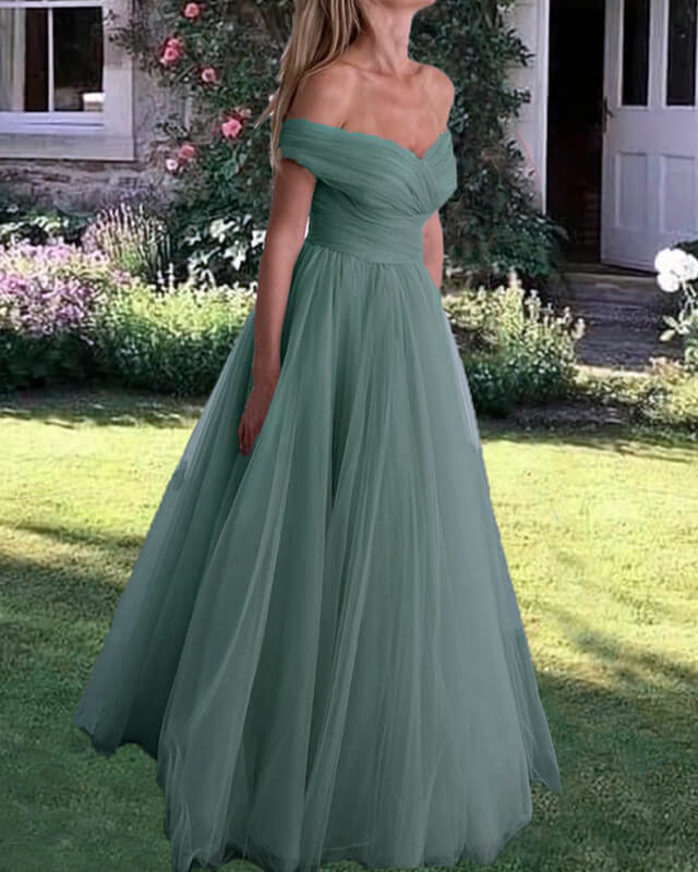 Dusty Sage Tulle Off The Shoulder Dress Lisposa Dusty Sage Tulle Off The Shoulder Dress Lisposa