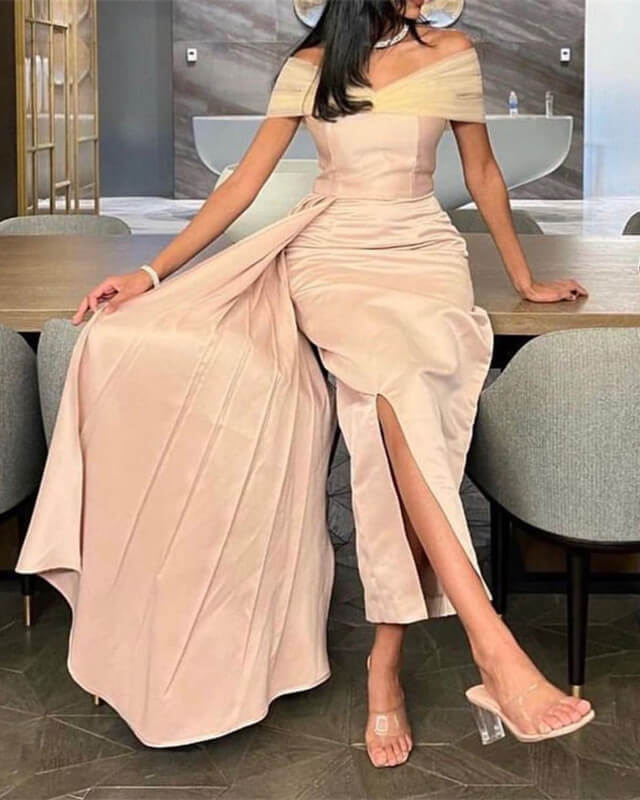 Light Champagne Midi Satin Dress Lisposa Light Champagne Midi Satin Dress Lisposa