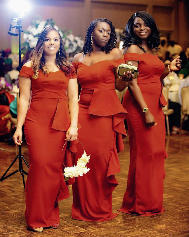 Sheath Bridesmaid Dresses Off The Shoulder