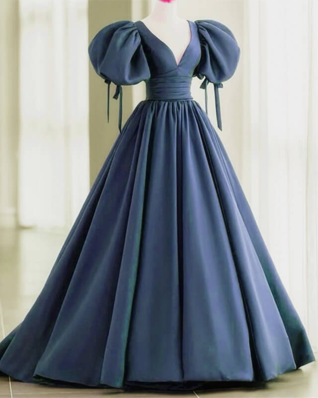 Puffy Sleeves Prom Dresses 2022 Satin Long Lisposa Puffy Sleeves Prom Dresses 2022 Satin Long Lisposa
