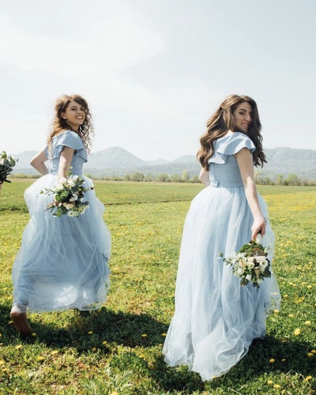 Elegant Boho Bridesmaid Dresses With Sleeves