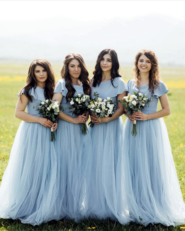 Boho Bridesmaid Dresses Dusty Blue