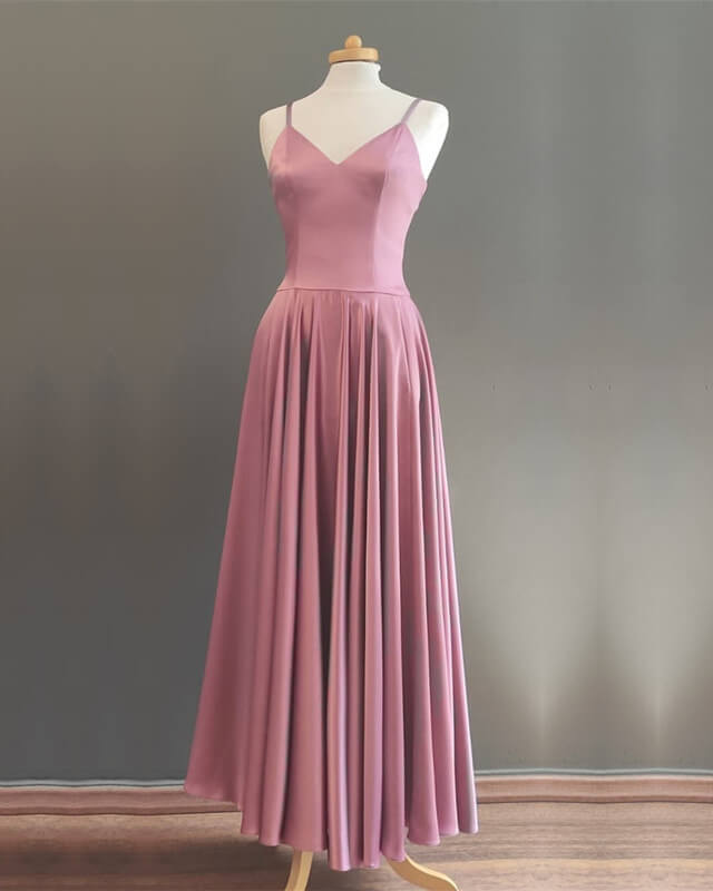 Dusty Pink Bridesmaid Dresses Ankle Length