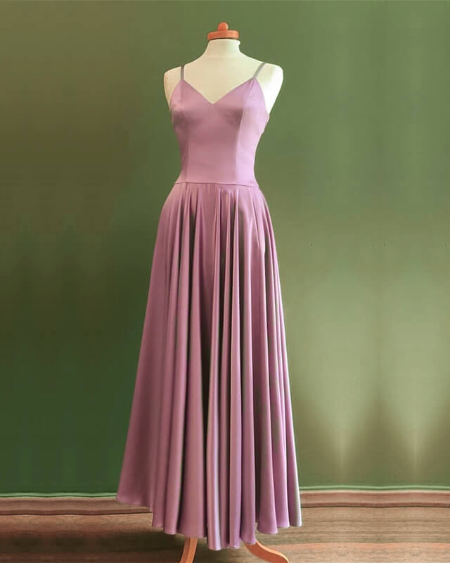 Ankle Length Bridesmaid Dresses Satin V Neck Lisposa Ankle Length Bridesmaid Dresses Satin V Neck Lisposa