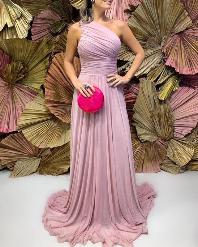 Dusty Rose Chiffon Bridesmaid Dresses One Shoulder Lisposa Dusty Rose Chiffon Bridesmaid Dresses One Shoulder Lisposa