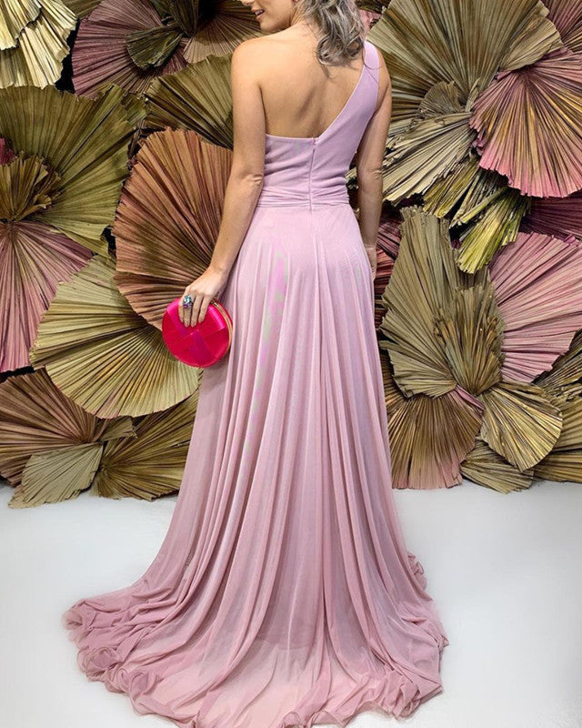 One Shoulder Bridesmaid Dresses Boho