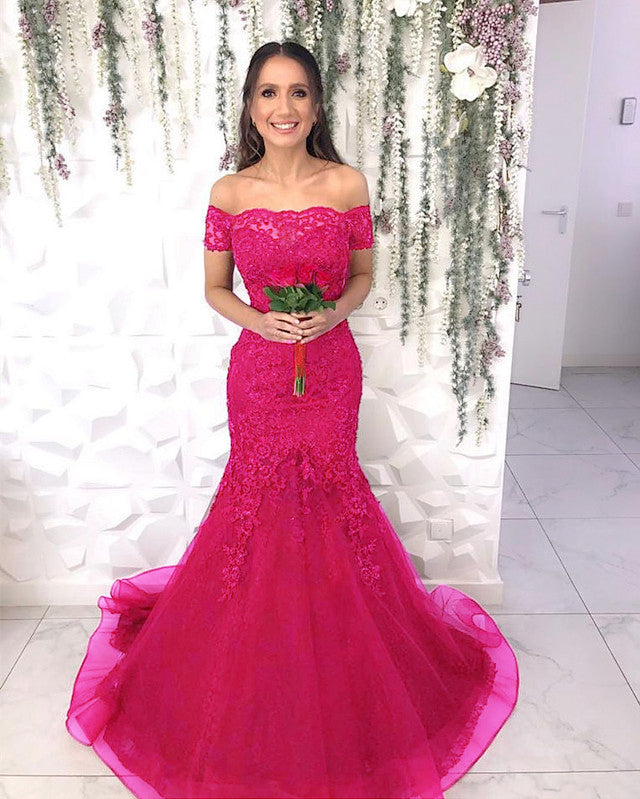 Fuchsia Mermaid Evening Dress