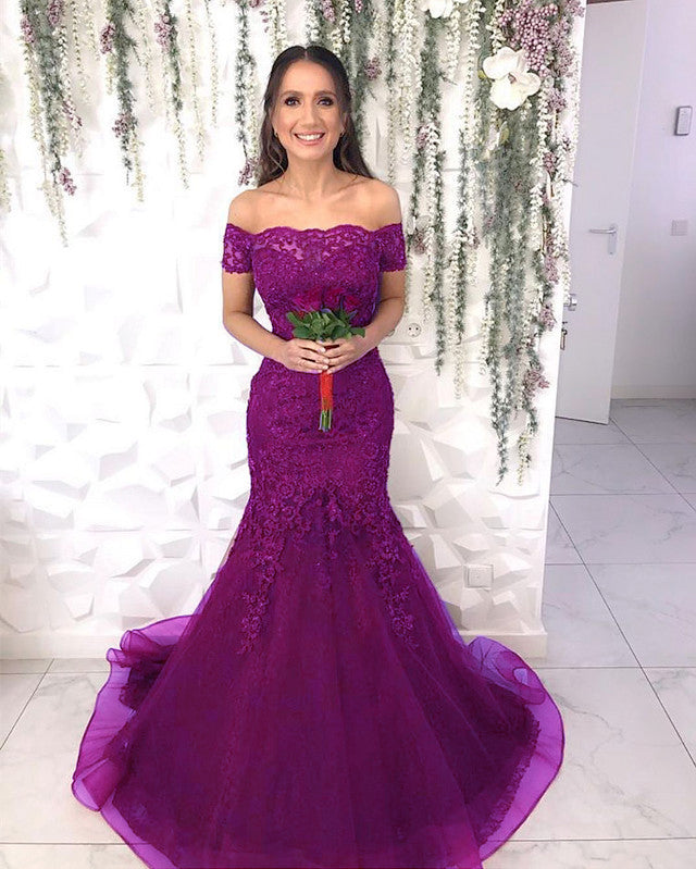 Purple Mermaid Evening Dress