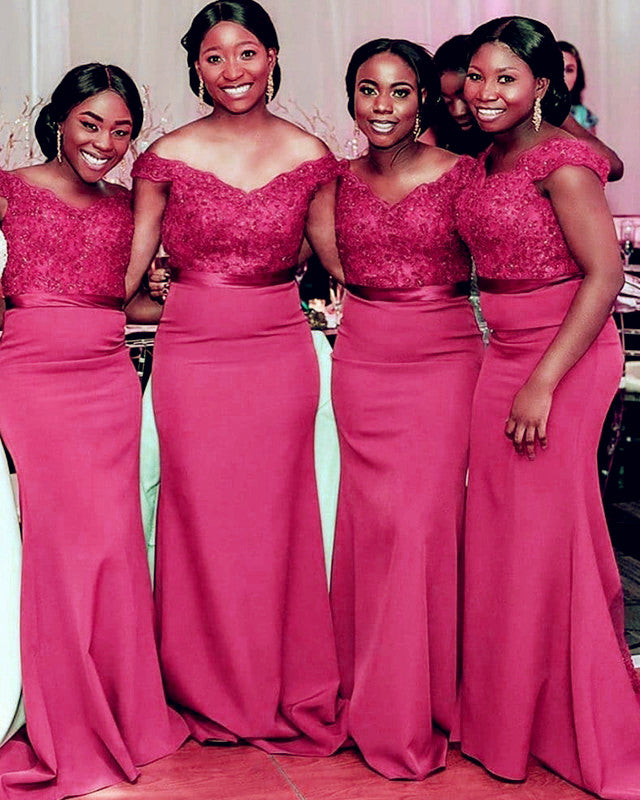 Fuchsia Bridesmaid Dresses Empire