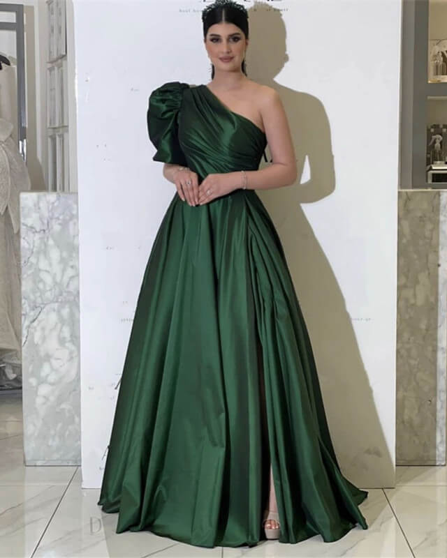 One Shoulder Prom Dresses Taffeta