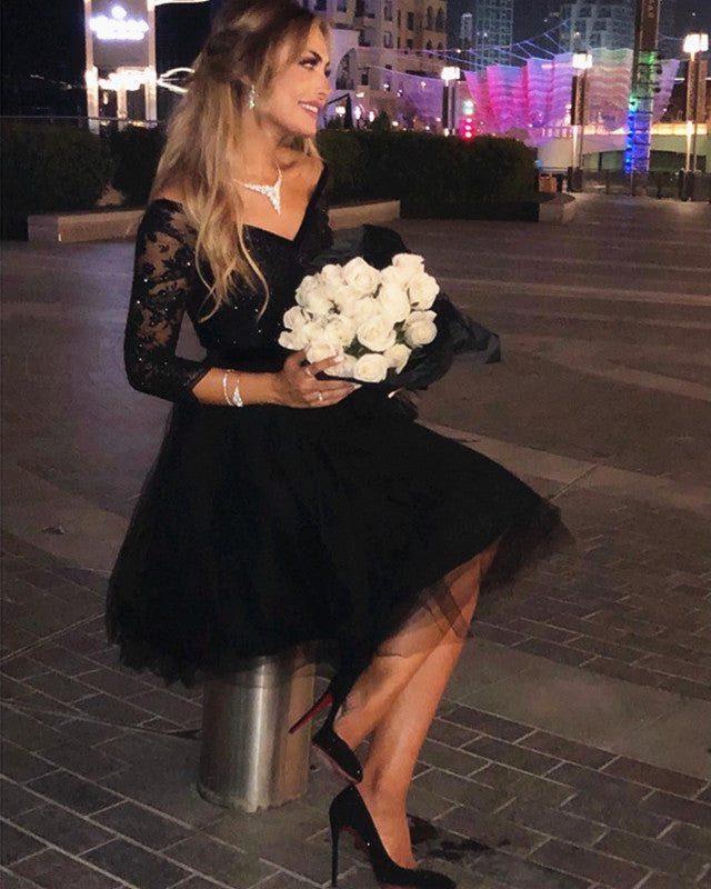 Long Sleeves Homecoming Dress Lace V Neck Lisposa Long Sleeves Homecoming Dress Lace V Neck Lisposa