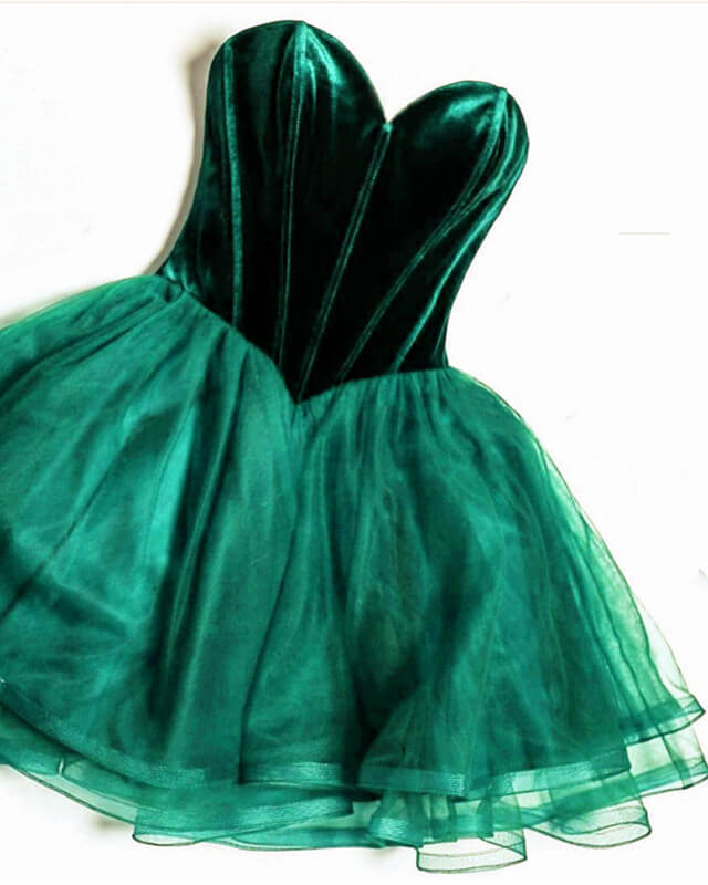 Green Velvet Corset Homecoming Dresses