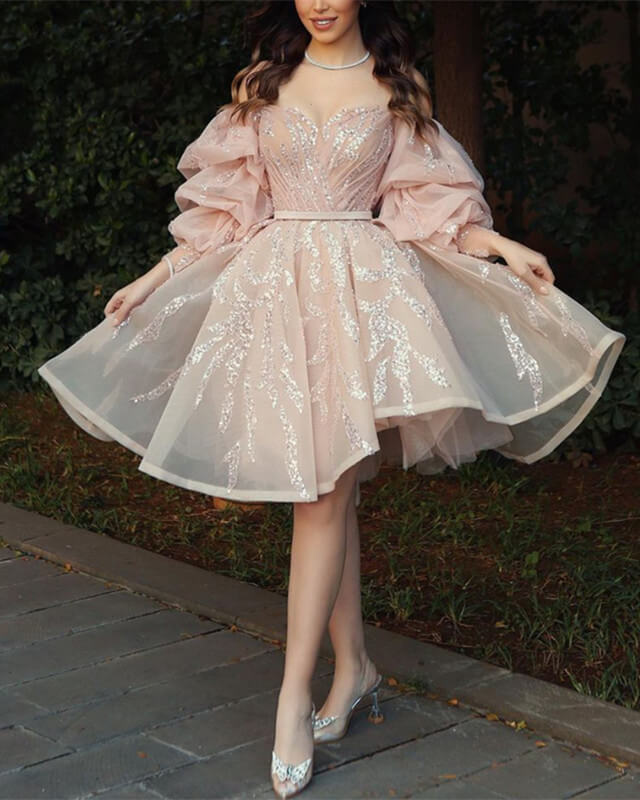 Short Light Pink Homecoming Dresses