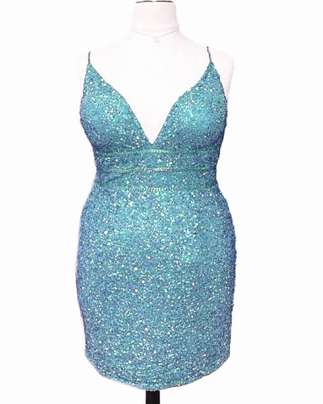 Short Light Purple Plus Size Sequin Bodycon Dress
