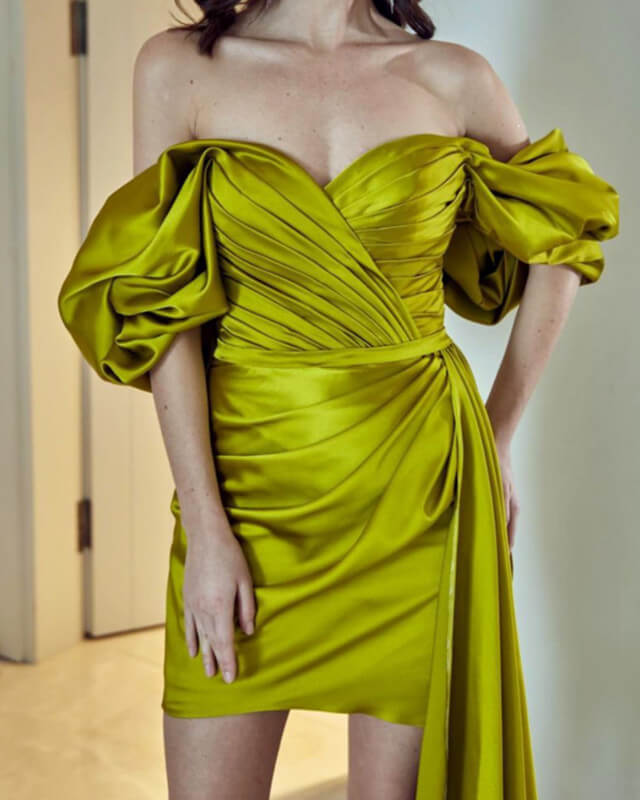 Moss Green Homecoming Dress