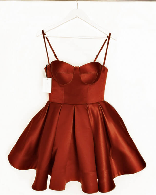 Burnt Orange Satin Mini Corset Dress Lisposa Burnt Orange Satin Mini Corset Dress Lisposa