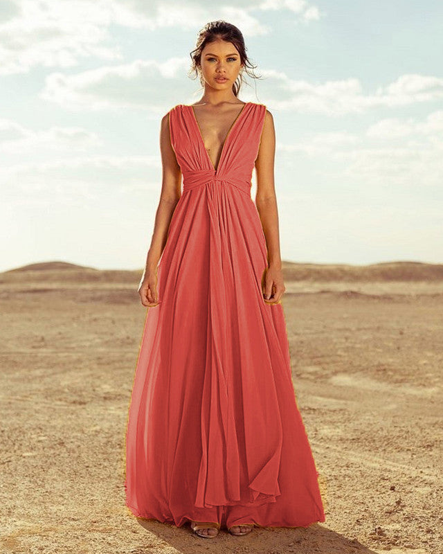 Rustic Boho Bridesmaid Dresses Long Chiffon V Neck Empire Gowns Lisposa Rustic Boho Bridesmaid Dresses Long Chiffon V Neck Empire Gowns Lisposa