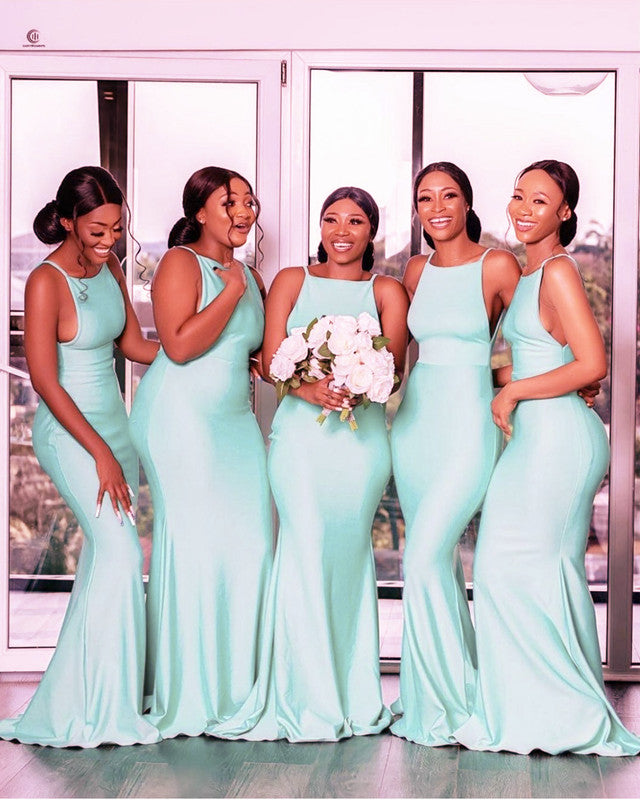 Light Blue Bridesmaid Dresses Mermaid