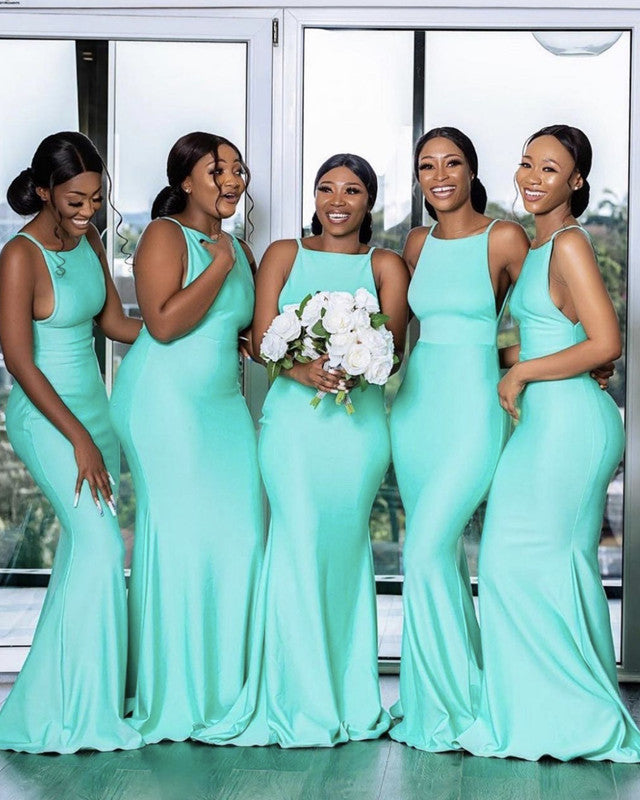 Mermaid Halter Stretchy Bridesmaid Dresses