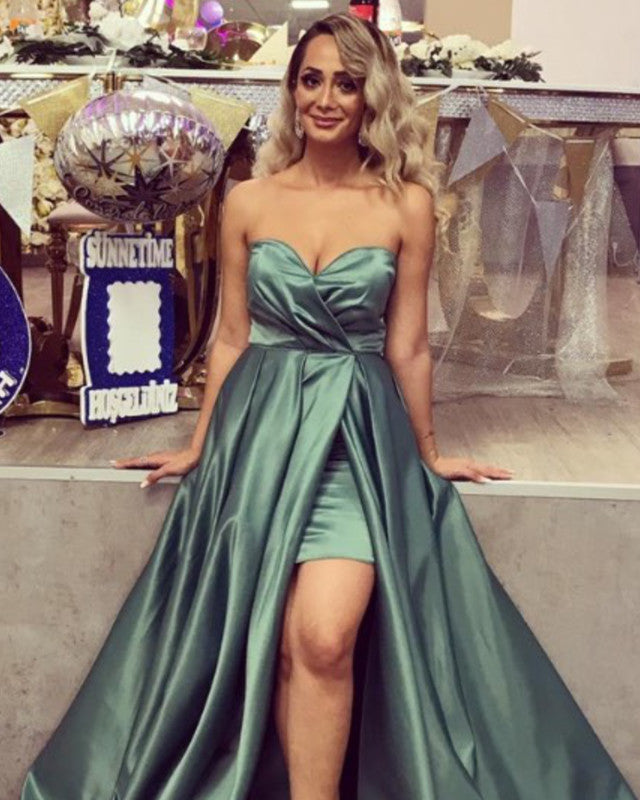 Sage Green Bridesmaid Gowns Satin