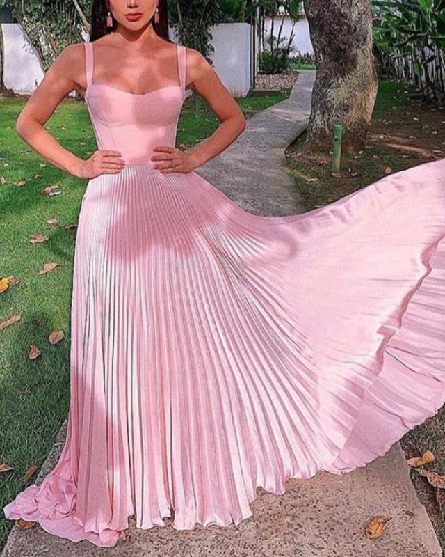 Spaghetti Straps Sweetheart Corset Pleated Skirt Bridesmaid Dresses Lisposa Spaghetti Straps Sweetheart Corset Pleated Skirt Bridesmaid Dresses Lisposa