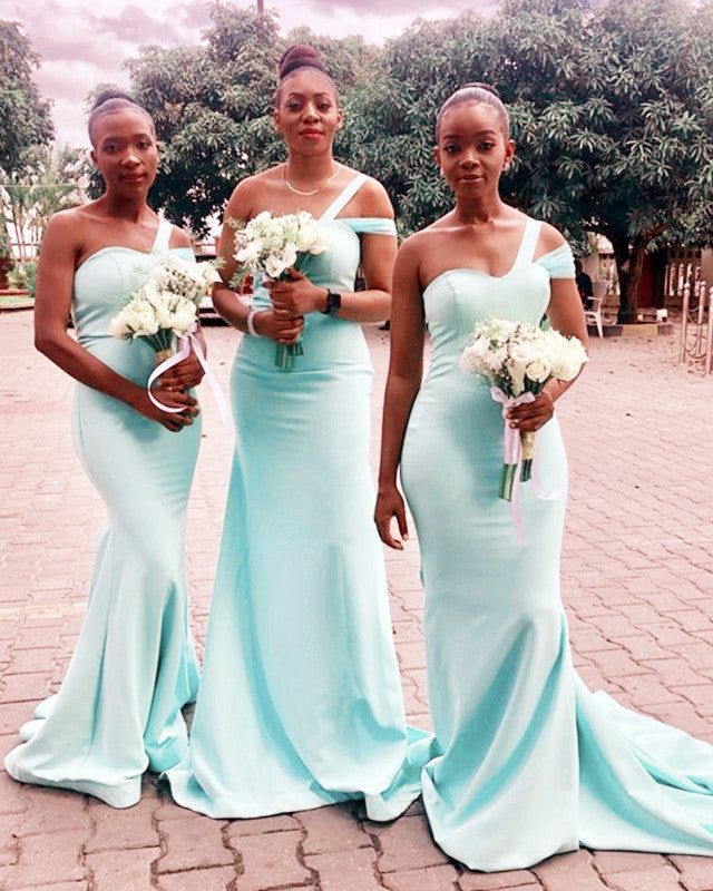 Light Blue Bridesmaid Dresses Mermaid