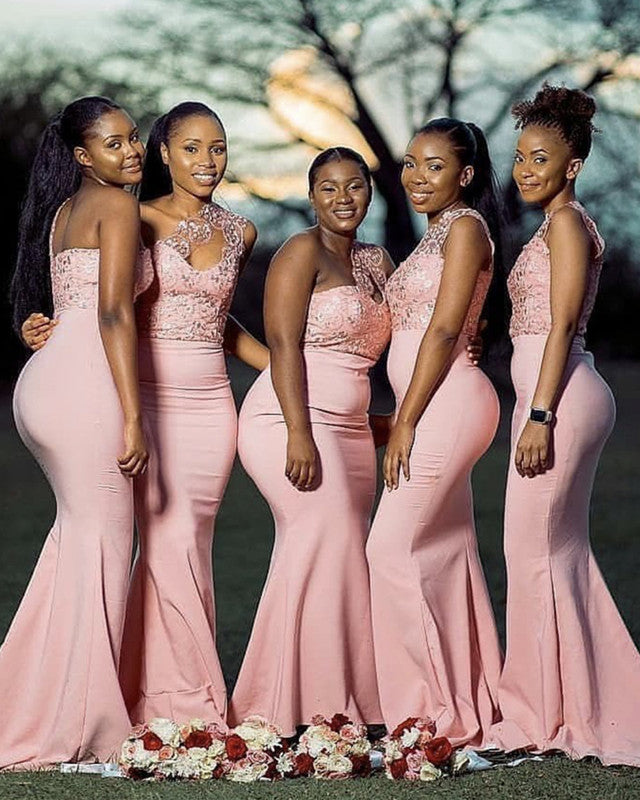 Elegant Mermaid Bridesmaid Dresses Appliques One Shoulder Lisposa Elegant Mermaid Bridesmaid Dresses Appliques One Shoulder Lisposa