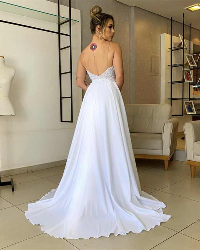 Two In One Wedding Dresses Chiffon V Neck Appliques