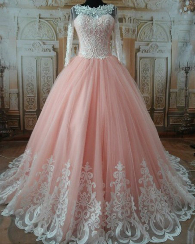 Lace V Neck Wedding Dress Ball Gown With 3D Flowers Lisposa Lace V Neck Wedding Dress Ball Gown With 3D Flowers Lisposa
