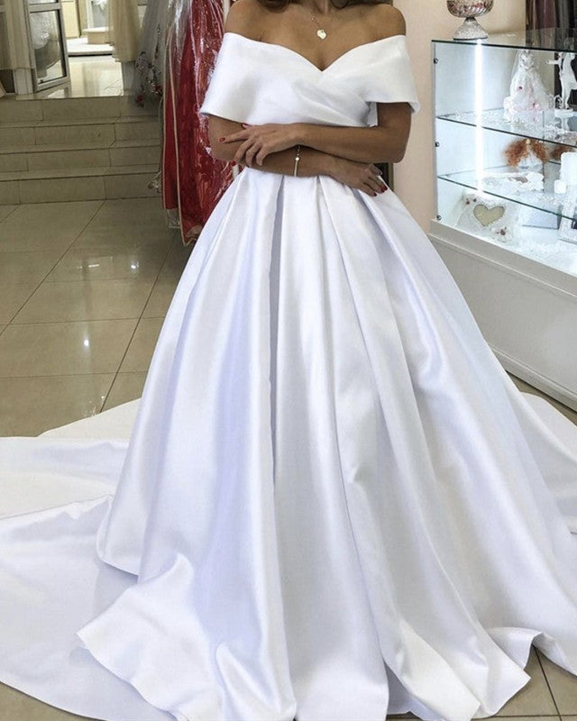 Princess Off The Shoulder Ball Gown Wedding Dress Simple