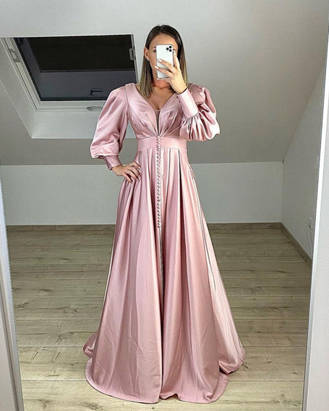 Long Sleeves Bridesmaid Dresses Blush