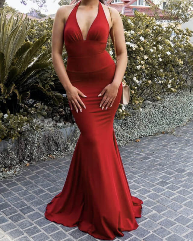 Mermaid Burnt Orange Halter Bridesmaid Dresses Lisposa Mermaid Burnt Orange Halter Bridesmaid Dresses Lisposa